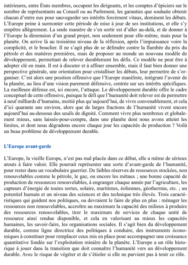 La politique, la peur et le développement durable