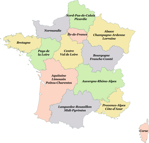 Nouvelles régions française