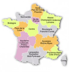 Carte des 13 régions françaises