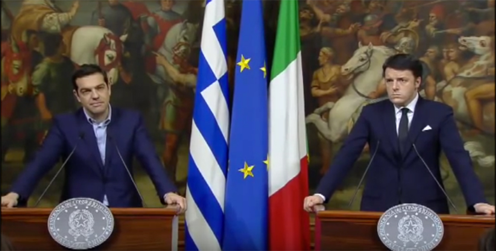Aléxis Tsipras et Matteo Renzi