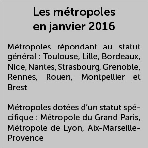 Les métropoles en 2016