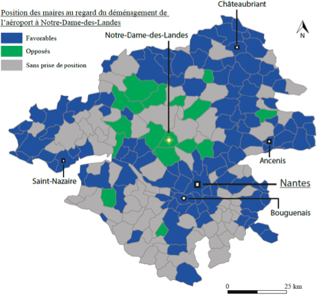 Les prises de position des maires des communes de Loire-Atlantique sur le projet de déménagement de l'aéroport à Notre-Dame-des-Landes