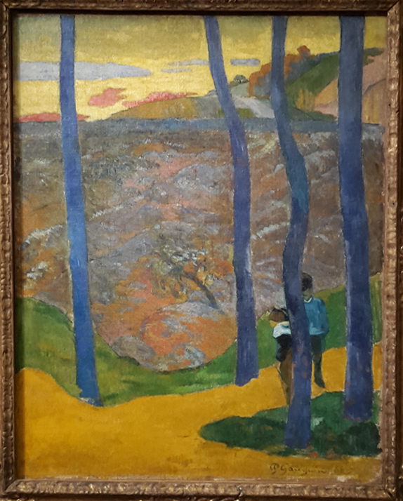 "Les Arbres bleus". "Vous y passerez, la belle !", Paul Gauguin