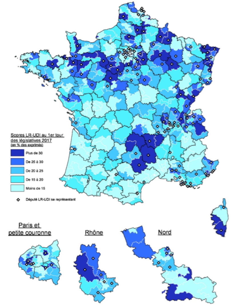 Le score des candidats LR-UDI au premier tour des législatives 2017