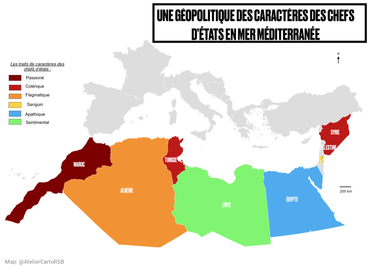 La géopolitique des caractères en cartes