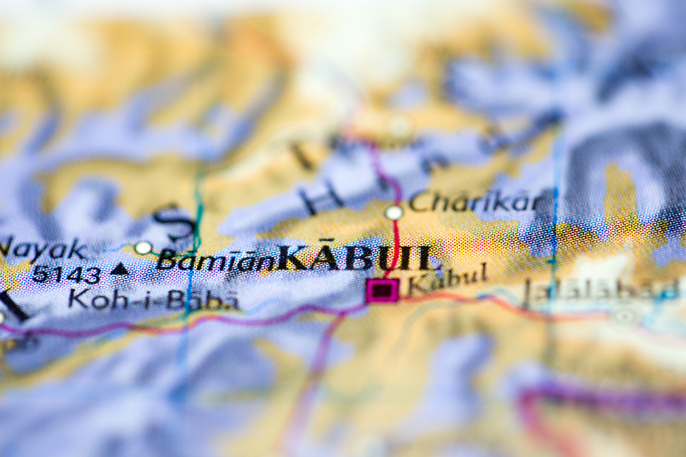 Kaboul sur la carte