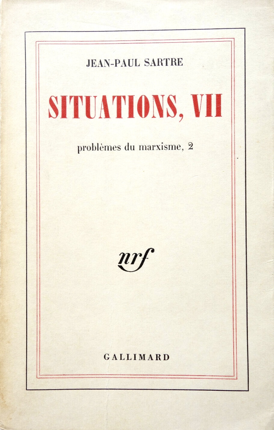 Jean-Paul Sartre, Situations, tome VII, Collection « Blanche », Gallimard