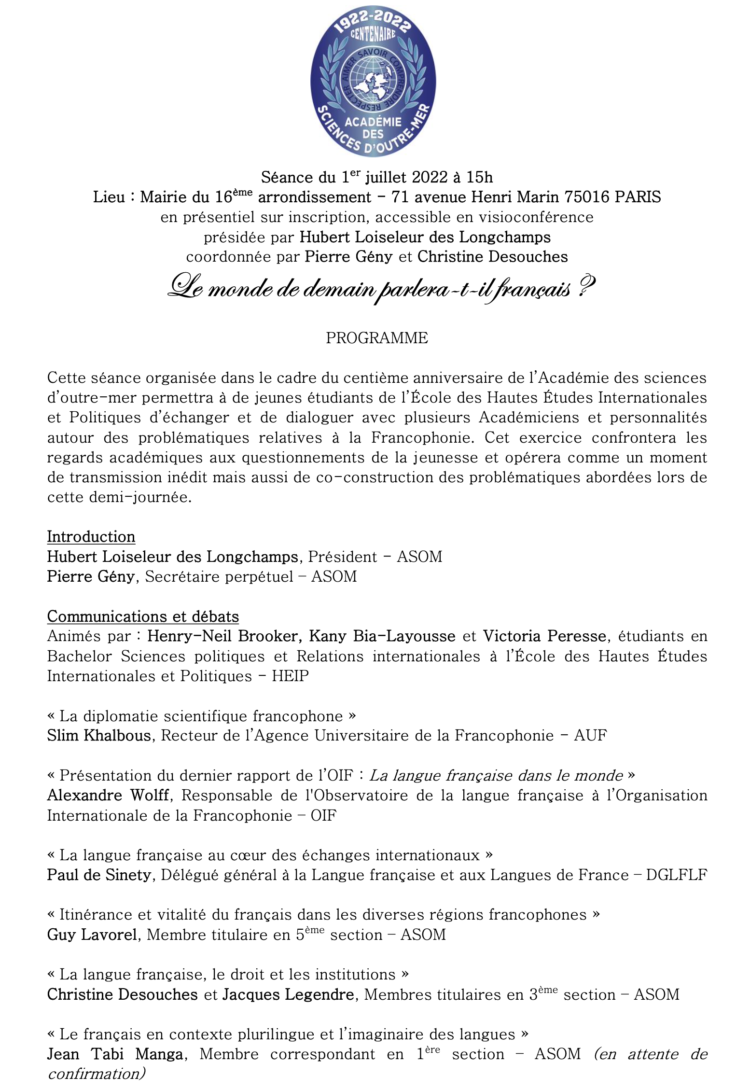 Le monde de demain parlera-t-il français ?