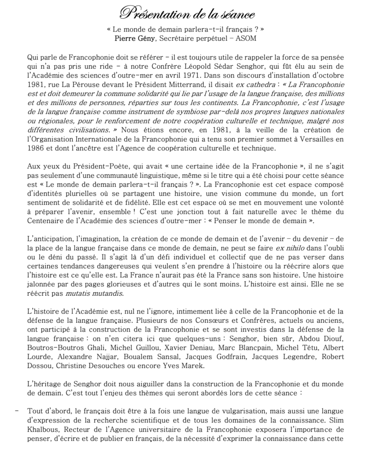 Le monde de demain parlera-t-il français ?