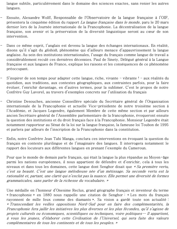 Le monde de demain parlera-t-il français ?