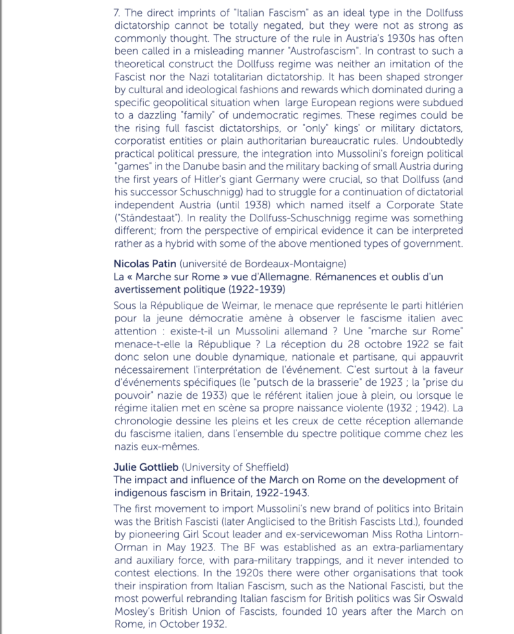 Signification et portée de la marche sur Rome : Europe, Amérique latine