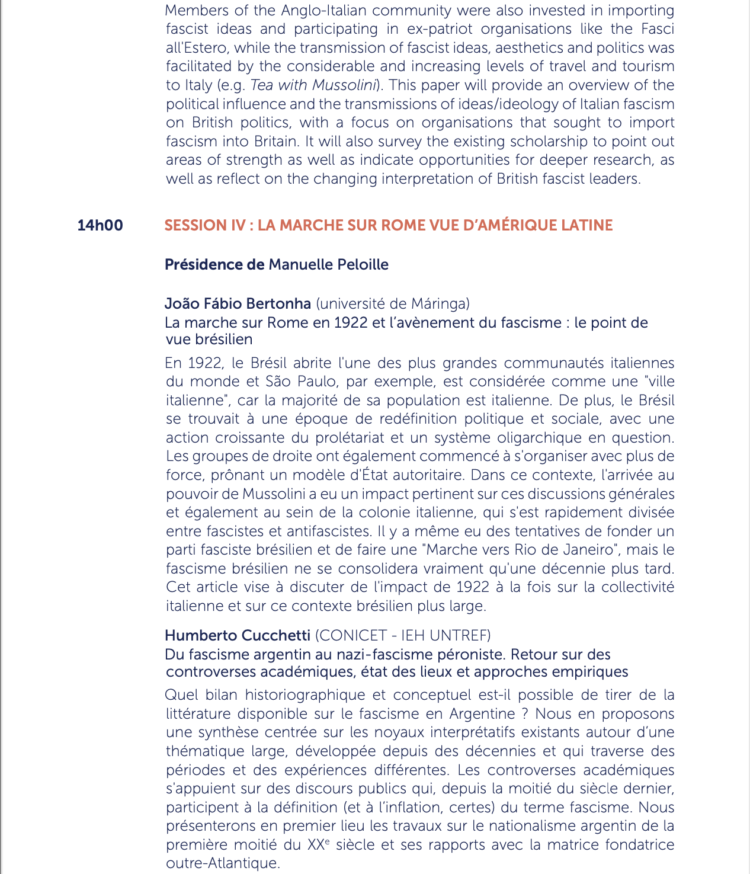 Signification et portée de la marche sur Rome : Europe, Amérique latine