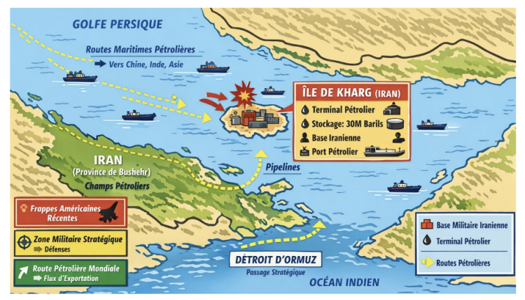 Kharg, épineuse île du golfe Persique